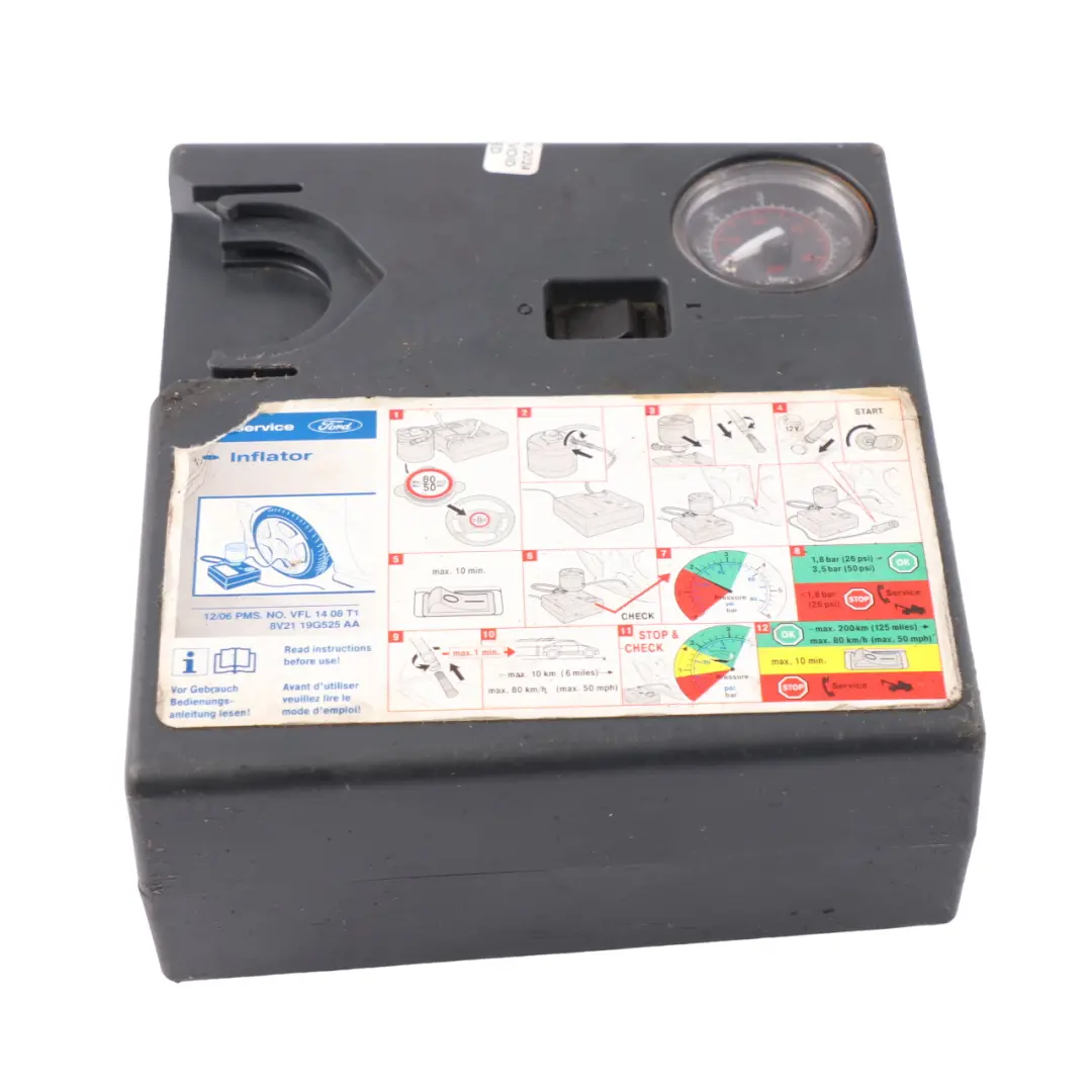 Gonfiatore pneumatici Compressore aria 8V2119G525AA per Ford Transit Fiesta Ka Focus con numero di parte 8V21-19G525-AA Ford Transit Fiesta Ka Focus Gonfiatore pneumatici Compressore aria 8V2119G525AA - SKU 8V21-19G525-AA - Numero di parte 8V21-19G525-AA