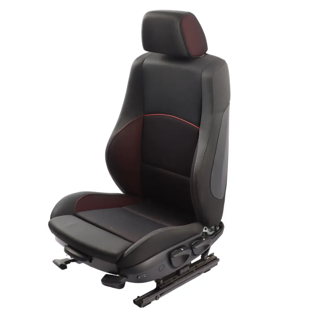 BMW E87 LCI M Sport Cloth Front Left N/S Seat Fabric Network Cranberry Red - SKU 9127755 - Part number 9127755