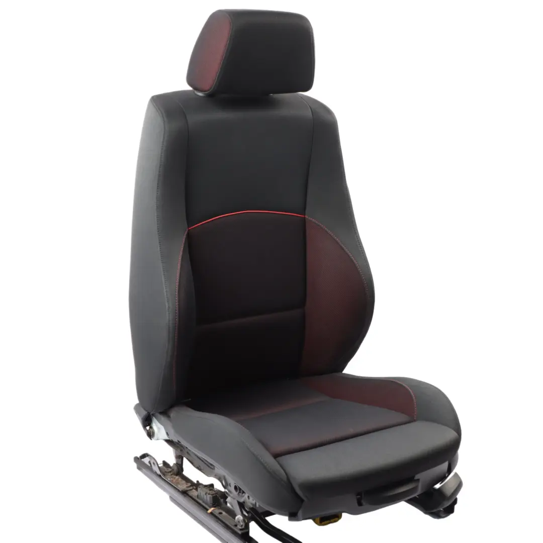 BMW E87 LCI M Sport Cloth Front Left N/S Seat Fabric Network Cranberry Red - SKU 9127755 - Part number 9127755