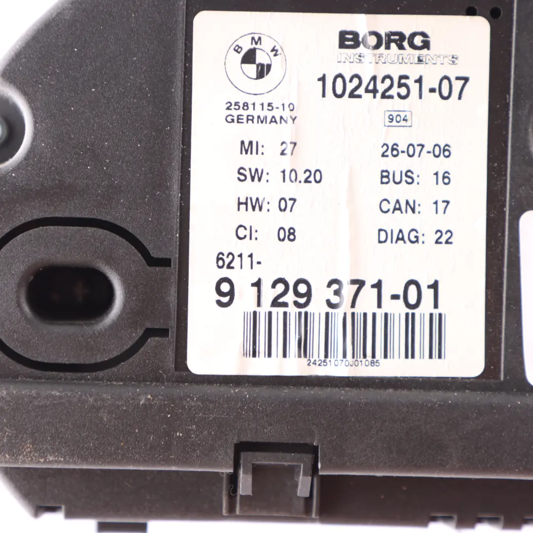 Instrument Cluster Speedo Clocks Manual to BMW Z4 Series E85 Roadster 1 with Part number 9129371 BMW Z4 Series E85 Roadster 1 Instrument Cluster Speedo Clocks Manual - SKU 9129371-1 - Part number 9129371