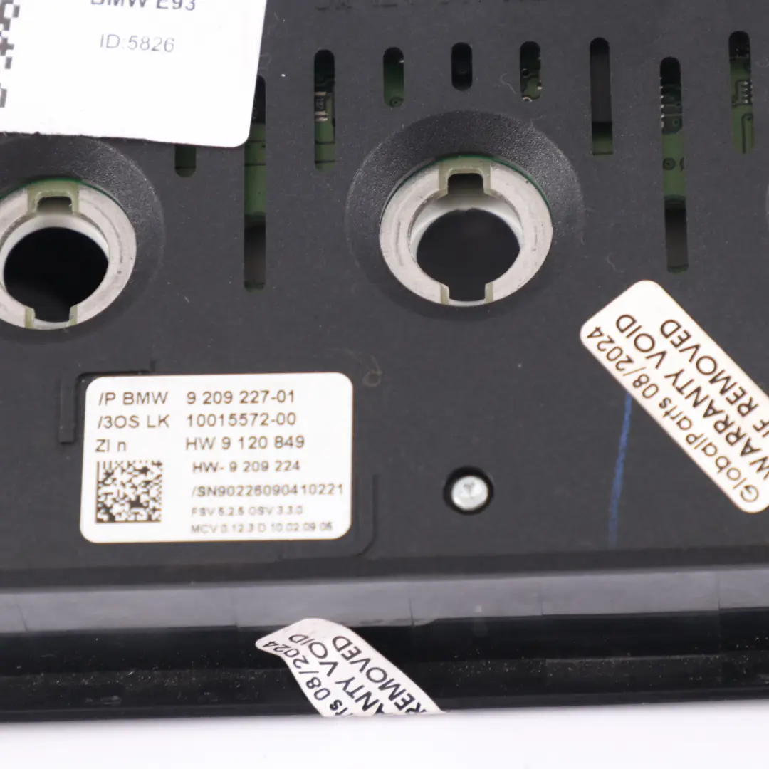 BMW E93 Z4 E88 E89 Schaltereinheit Dachlampenlampe Schwarz - SKU 9209227-1 - Teilenummer 9209227
