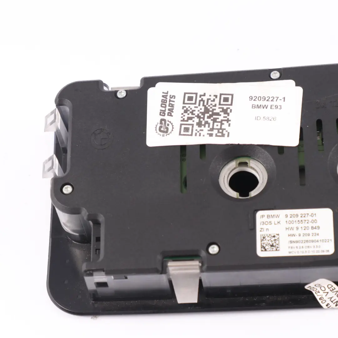 BMW E93 Z4 E88 E89 Unité commutation Lampe d'éclairage toit Noir - SKU 9209227-1 - Numéro de pièce 9209227