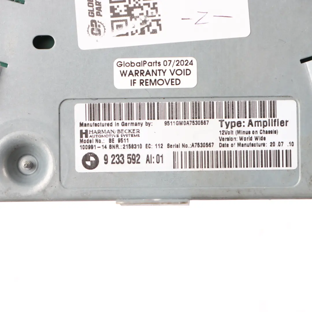 BMW F10 F11 Sound Verstärker Modul Einheit Harman/Becker - SKU 9233592 - Teilenummer 9233592