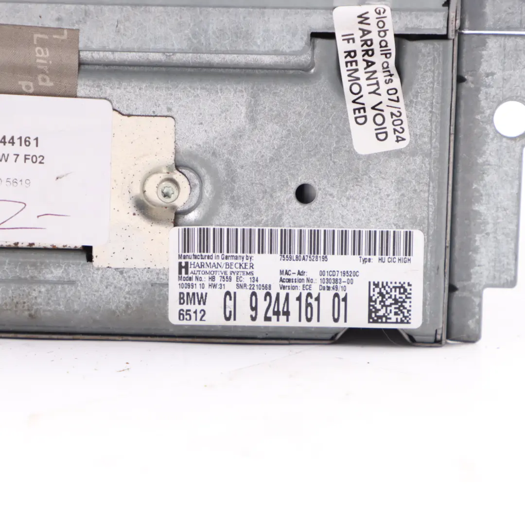 Hauptgerät Radio Media Player Navigation für BMW F01 F02 F03 F04 mit Teilenummer 65129244161 BMW F01 F02 F03 F04 Hauptgerät Radio Media Player Navigation - SKU 9244161 - Teilenummer 65129244161