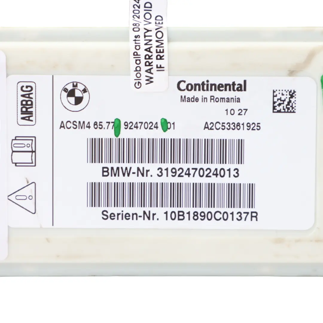Module De Controle d'Airbag ECU Unit 9159795 pour BMW X5 X6 E70 E71 à propos du numéro de pièce 9247024 BMW X5 X6 E70 E71 Module De Controle d'Airbag ECU Unit 9159795 - SKU 9247024 - Numéro de pièce 9247024