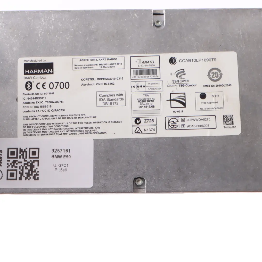  Modulo Bluetooth BMW E81 E87 E90 E91 LCI Combox Telematics - SKU 9257161 - Numero di parte 9257161