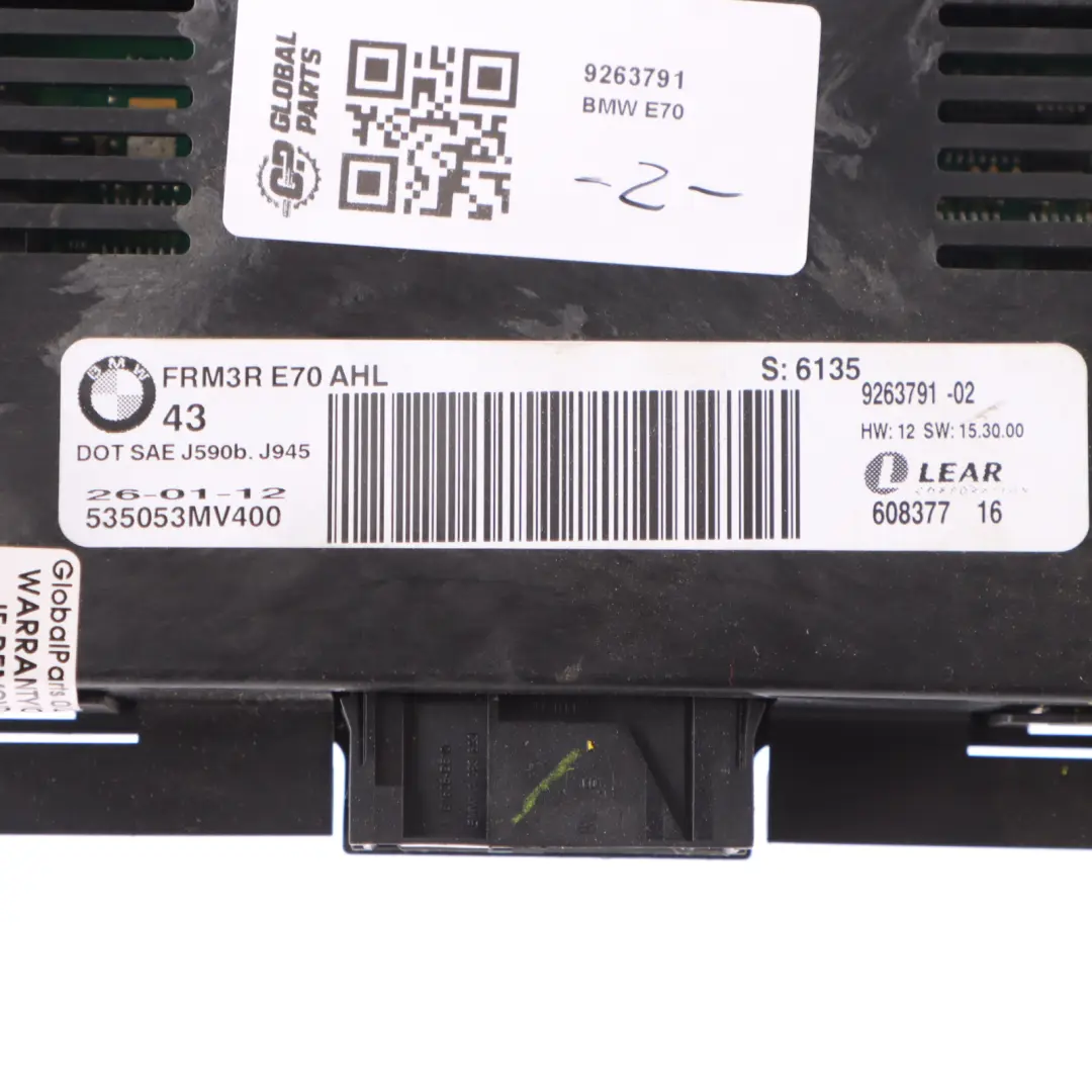 BMW X5 E70 Footwell Light Module Control Unit ECU FRM II AHL Lear - SKU 9263791 - Part number 9263791