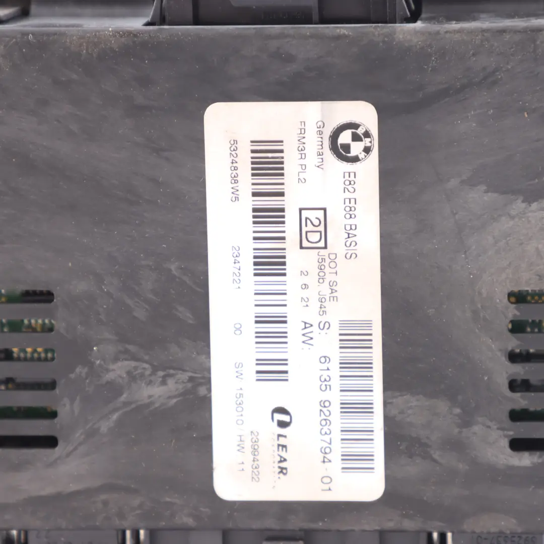 Footwell Light Module Control Unit ECU Lear FRM3R PL2 to BMW E82 with Part number 9263794 BMW E82 Footwell Light Module Control Unit ECU Lear FRM3R PL2 - SKU 9263794-1 - Part number 9263794