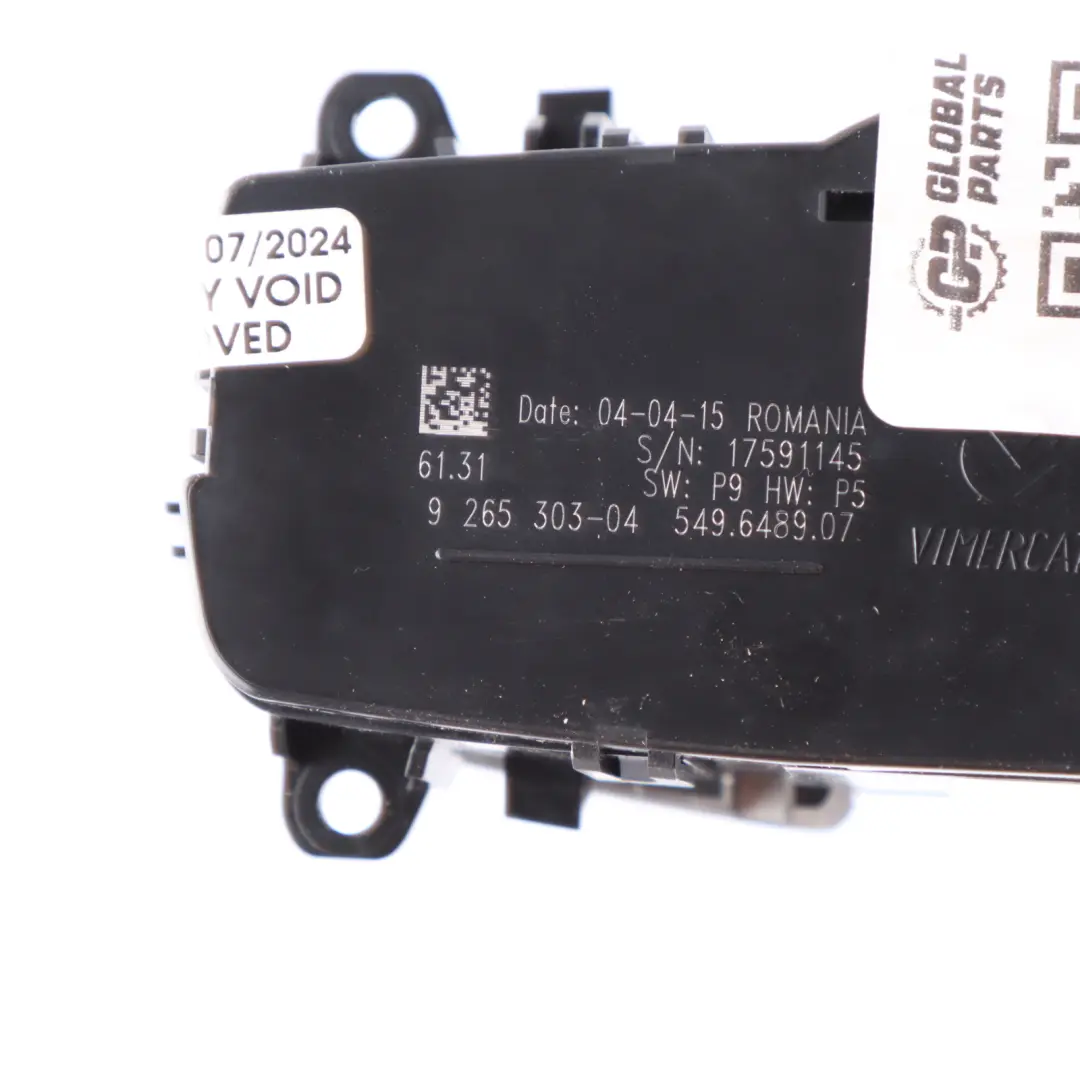 Light Switch BMW F20 F21 F30 F31 Control Element Headlight Headlamp to with Part number 9265303 Light Switch BMW F20 F21 F30 F31 Control Element Headlight Headlamp - SKU 9265303-3 - Part number 9265303