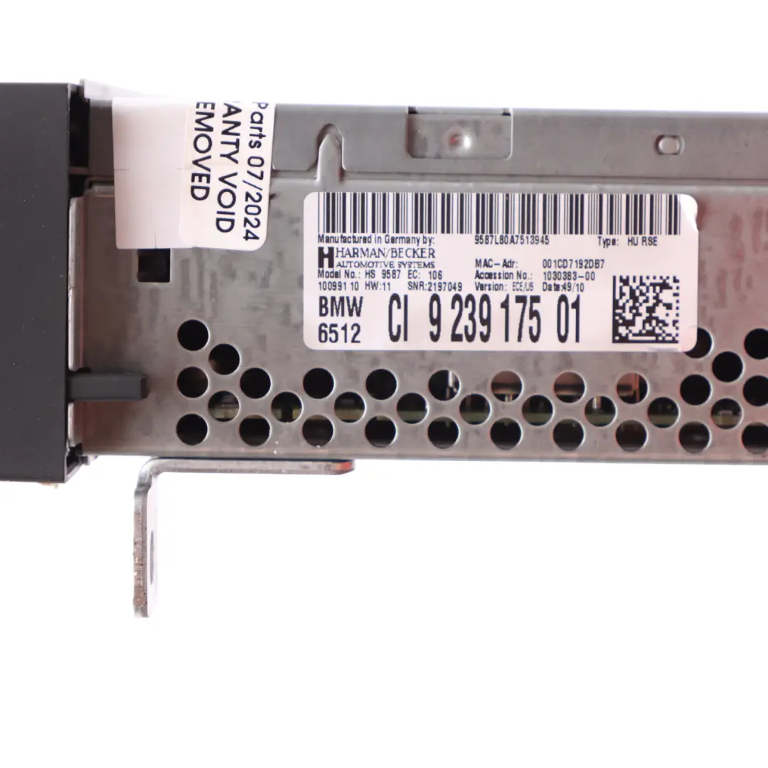 BMW F01 F10 F11 Audio Player Rear DVD Background ECE US Head Unit - SKU 9273597 - Part number 9273597