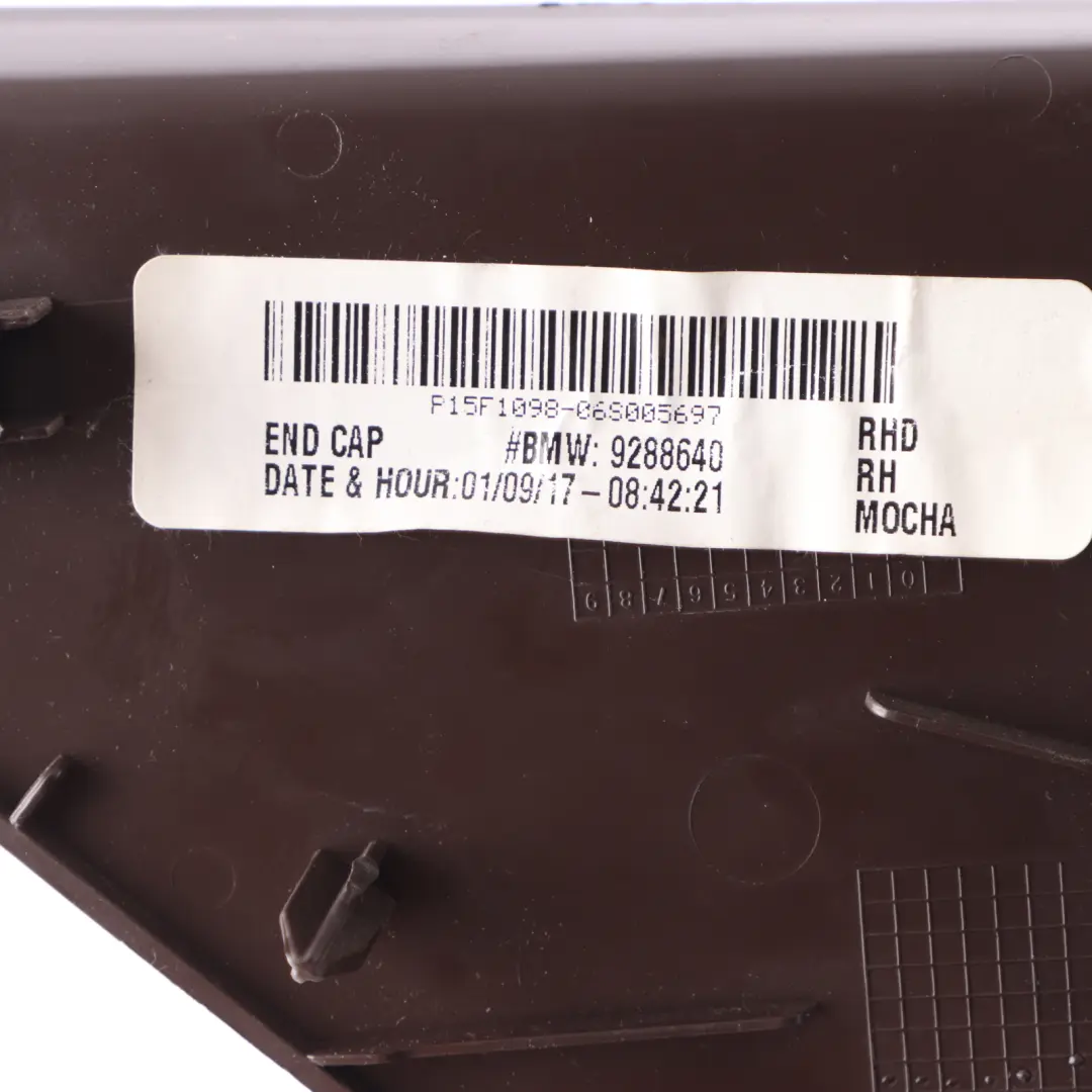 Dashboard Cover Panel Dash Trim Panel Right O/S Brown Mokka to BMW X5 F15 with Part number 9288640 BMW X5 F15 Dashboard Cover Panel Dash Trim Panel Right O/S Brown Mokka - SKU rhd-9288640 - Part number 9288640