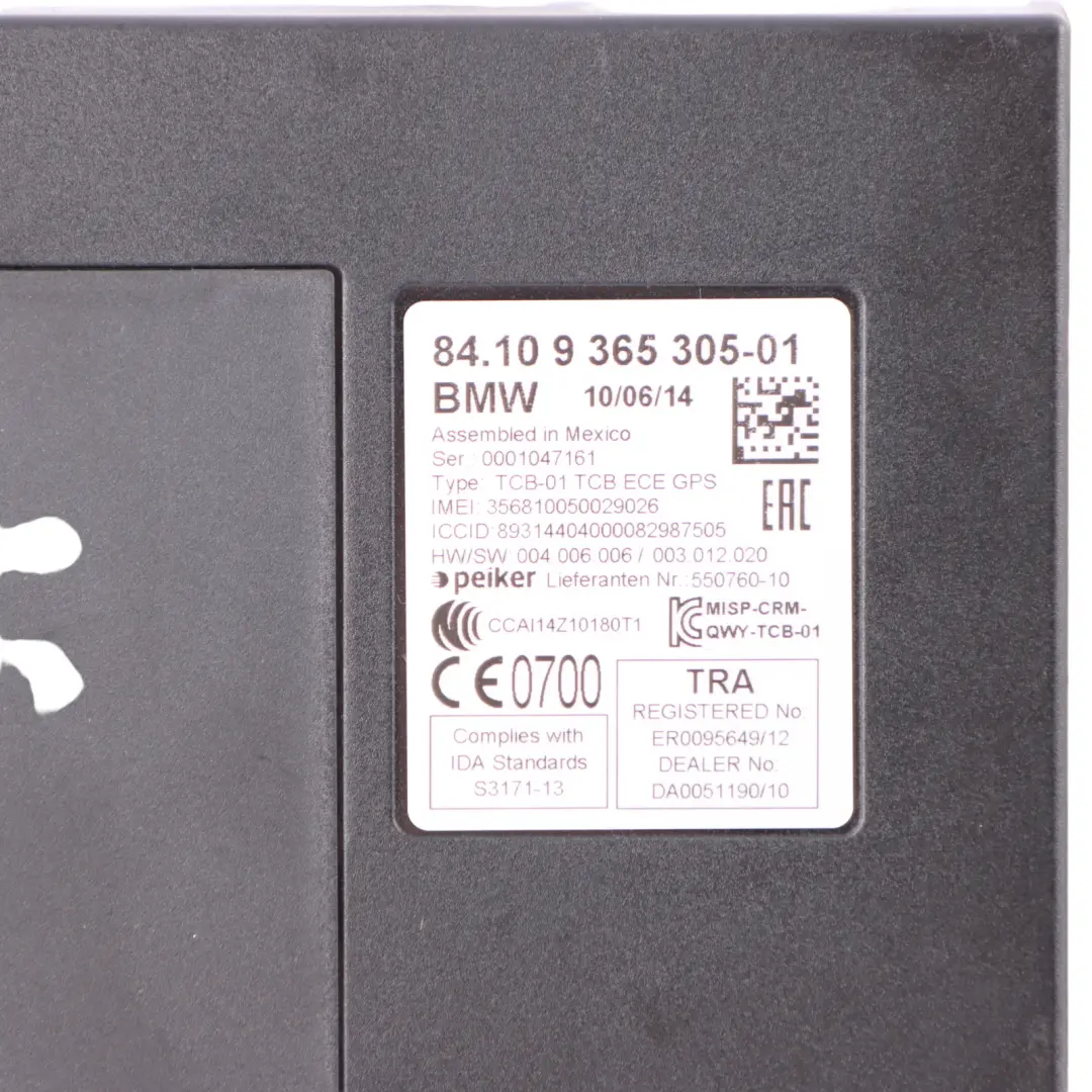 Module Contrôle Communication Télématique ECU pour BMW F20 F21 F22 F30 à propos du numéro de pièce 9365305 BMW F20 F21 F22 F30 Module Contrôle Communication Télématique ECU - SKU 9365305 - Numéro de pièce 9365305