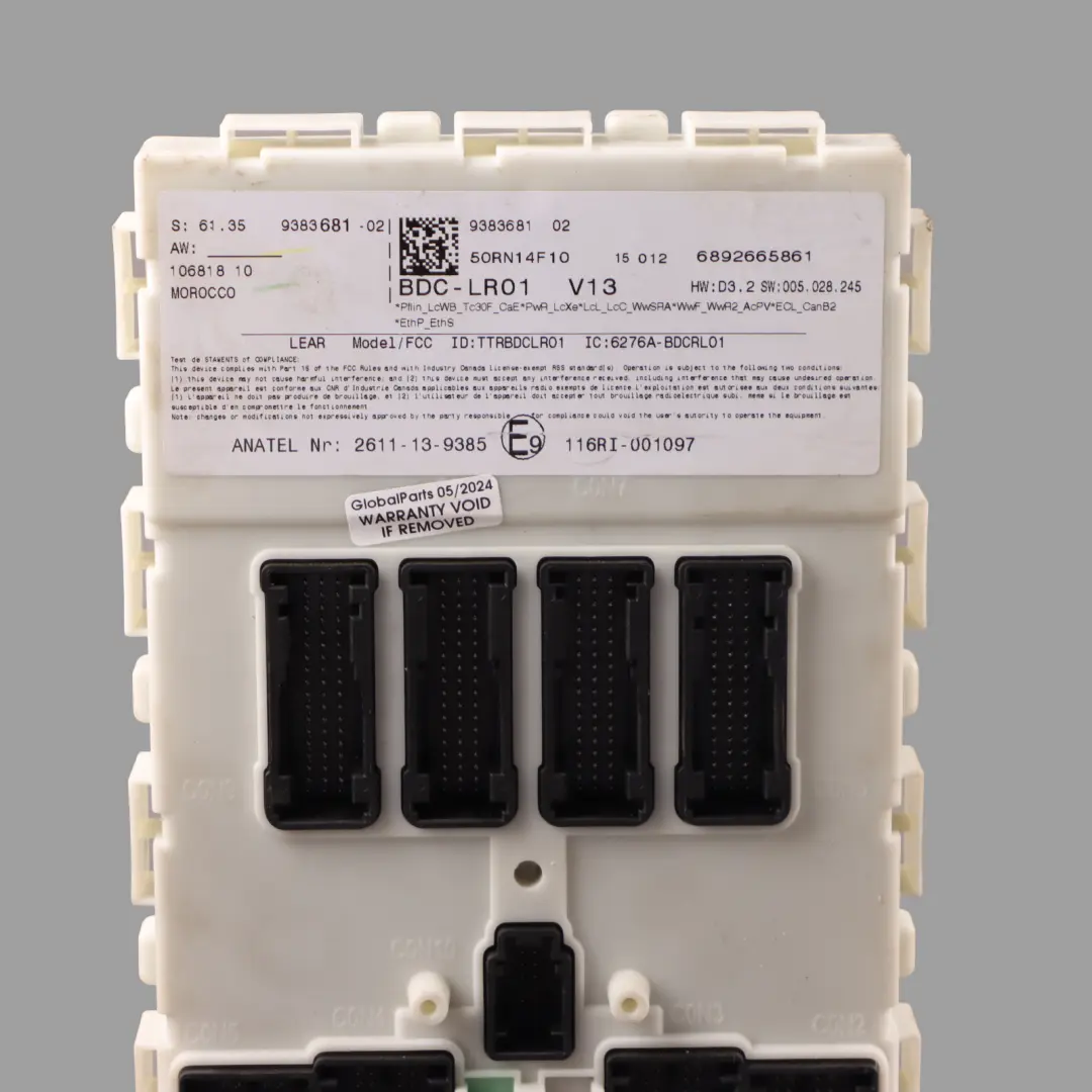 Scatola dei fusibili Modulo di controllo del corpo anteriore ECU BCM per Mini F55 con numero di parte 9383681 Mini F55 Scatola dei fusibili Modulo di controllo del corpo anteriore ECU BCM - SKU 9383681 - Numero di parte 9383681