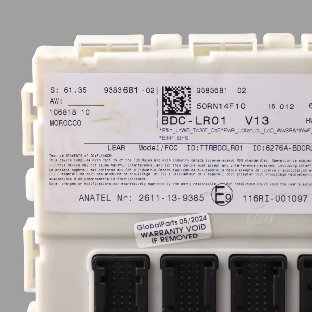 Mini F55 Caja de Fusibles Delantera Módulo de Control de la Carrocería ECU BCM - SKU 9383681 - Número de pieza 9383681