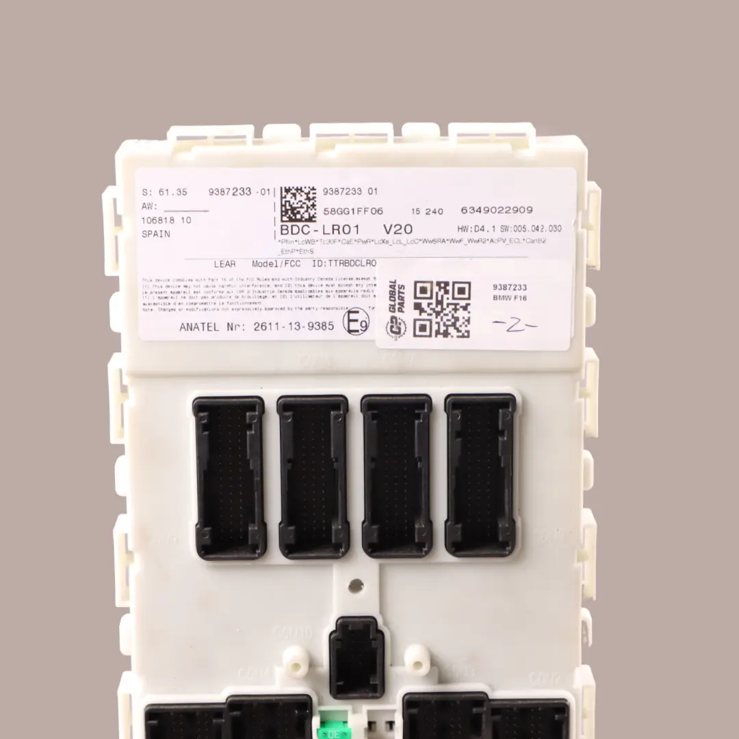 Module BCM Body Control Unit to BMW F16 with Part number 9387233 BMW F16 Module BCM Body Control Unit - SKU 9387233 - Part number 9387233