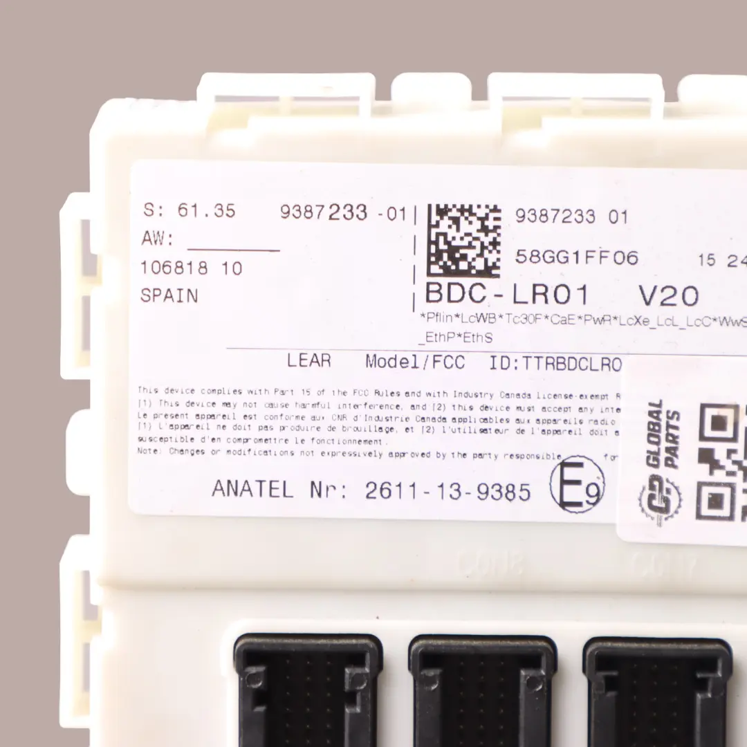 Module BCM Body Control Unit to BMW F16 with Part number 9387233 BMW F16 Module BCM Body Control Unit - SKU 9387233 - Part number 9387233