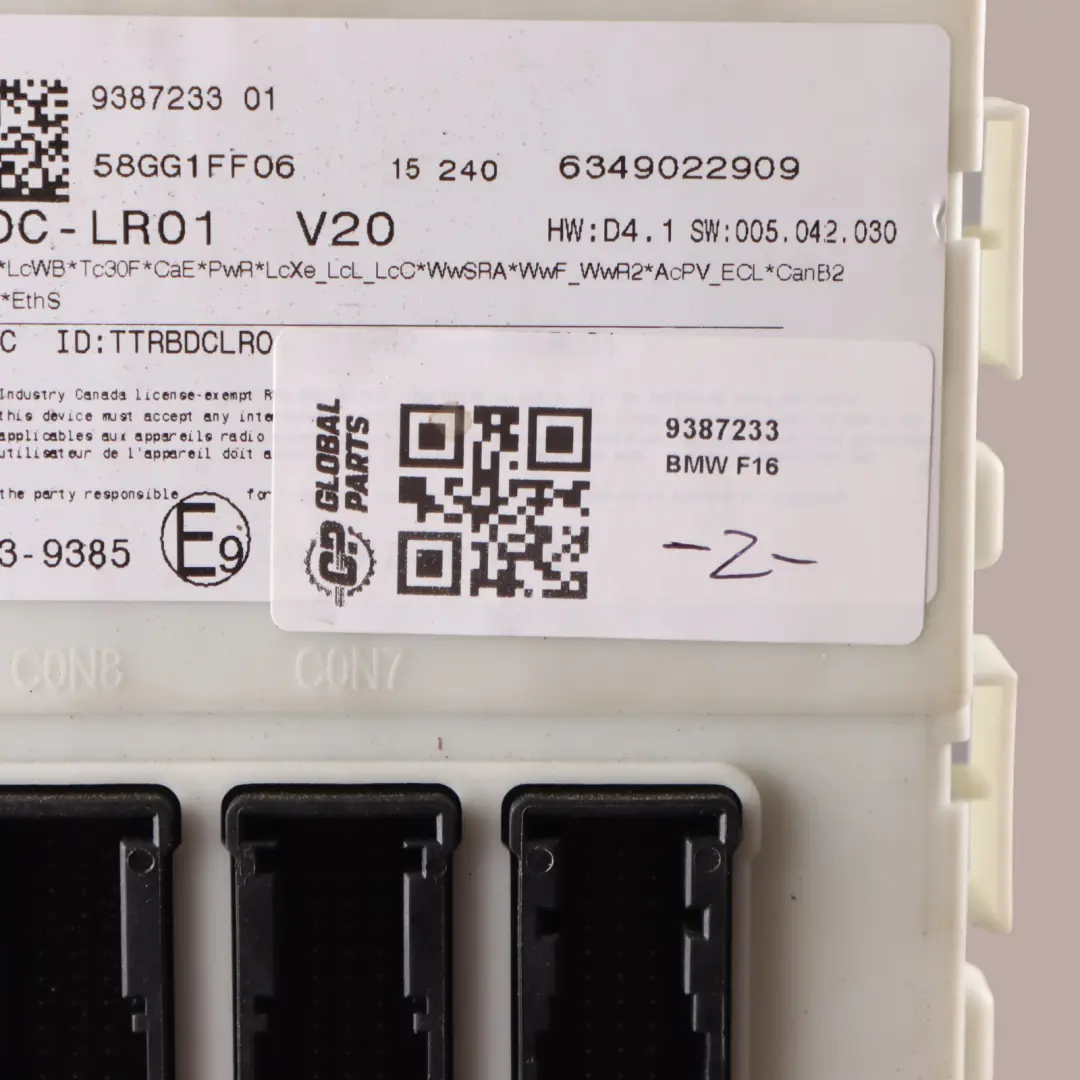 Module BCM Body Control Unit to BMW F16 with Part number 9387233 BMW F16 Module BCM Body Control Unit - SKU 9387233 - Part number 9387233