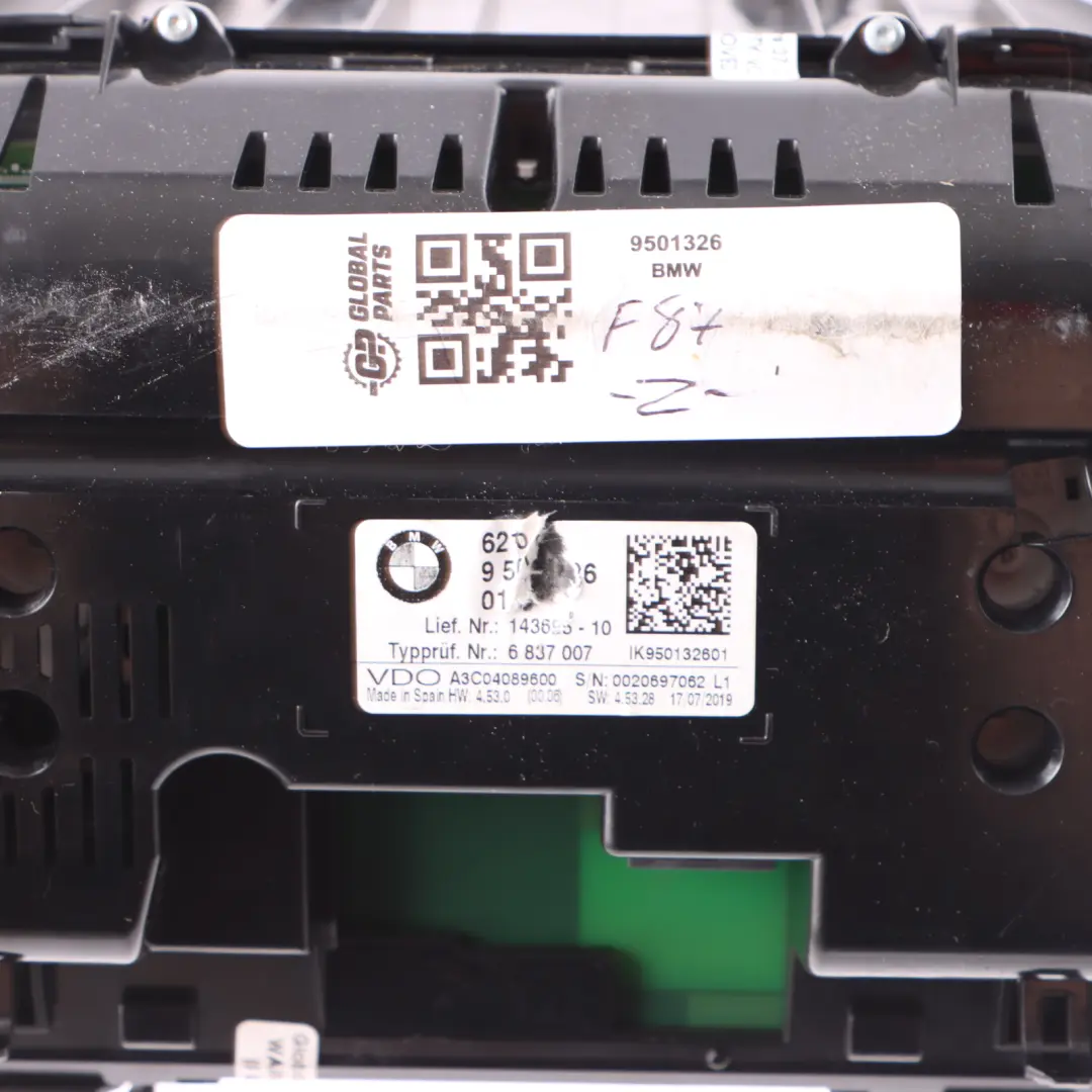 Instrument Cluster Speedometer Clocks Automatic to BMW M2 F87 LCI Petrol with Part number 9501326 BMW M2 F87 LCI Petrol Instrument Cluster Speedometer Clocks Automatic - SKU rhd-9501326 - Part number 9501326