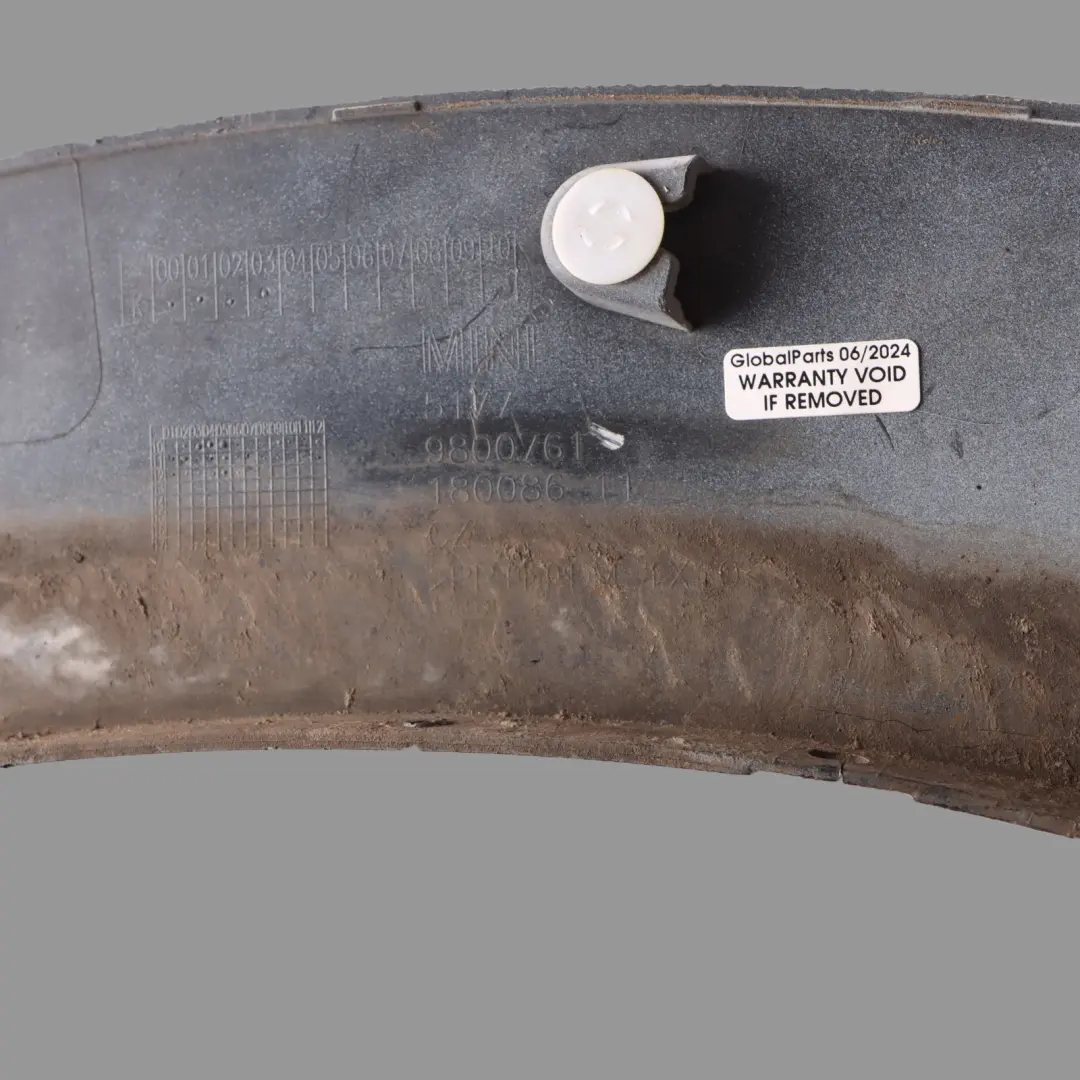 Front Left N/S Wheel Housing Arch Cover Light White - B15 to Mini Cooper R60 R61 with Part number 9800761 Mini Cooper R60 R61 Front Left N/S Wheel Housing Arch Cover Light White - B15 - SKU 9800761-LW - Part number 9800761