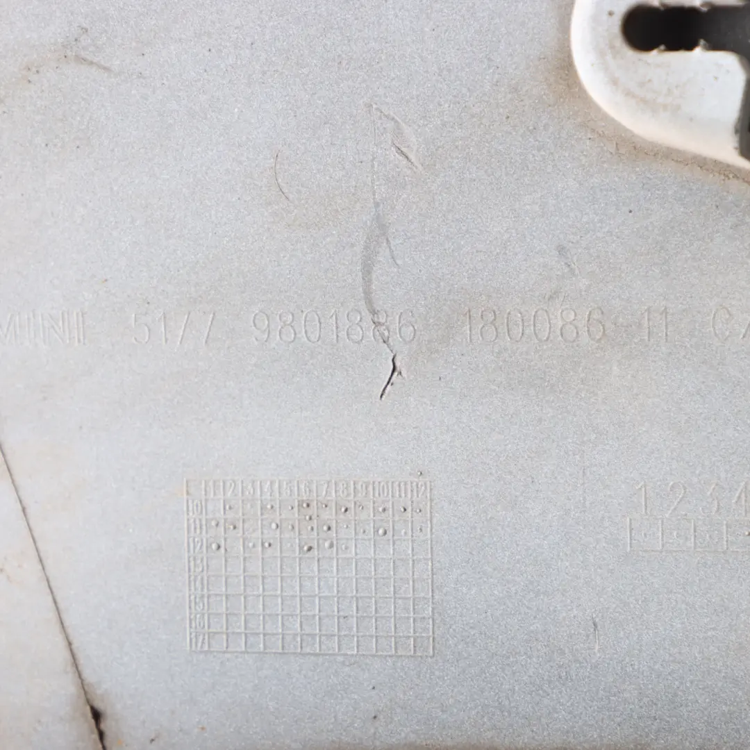 Right O/S Cover Wheel Arch Trim Panel Light White - B15 to BMW Mini R60 Rear with Part number 9801886 BMW Mini R60 Rear Right O/S Cover Wheel Arch Trim Panel Light White - B15 - SKU 9801886-LW - Part number 9801886