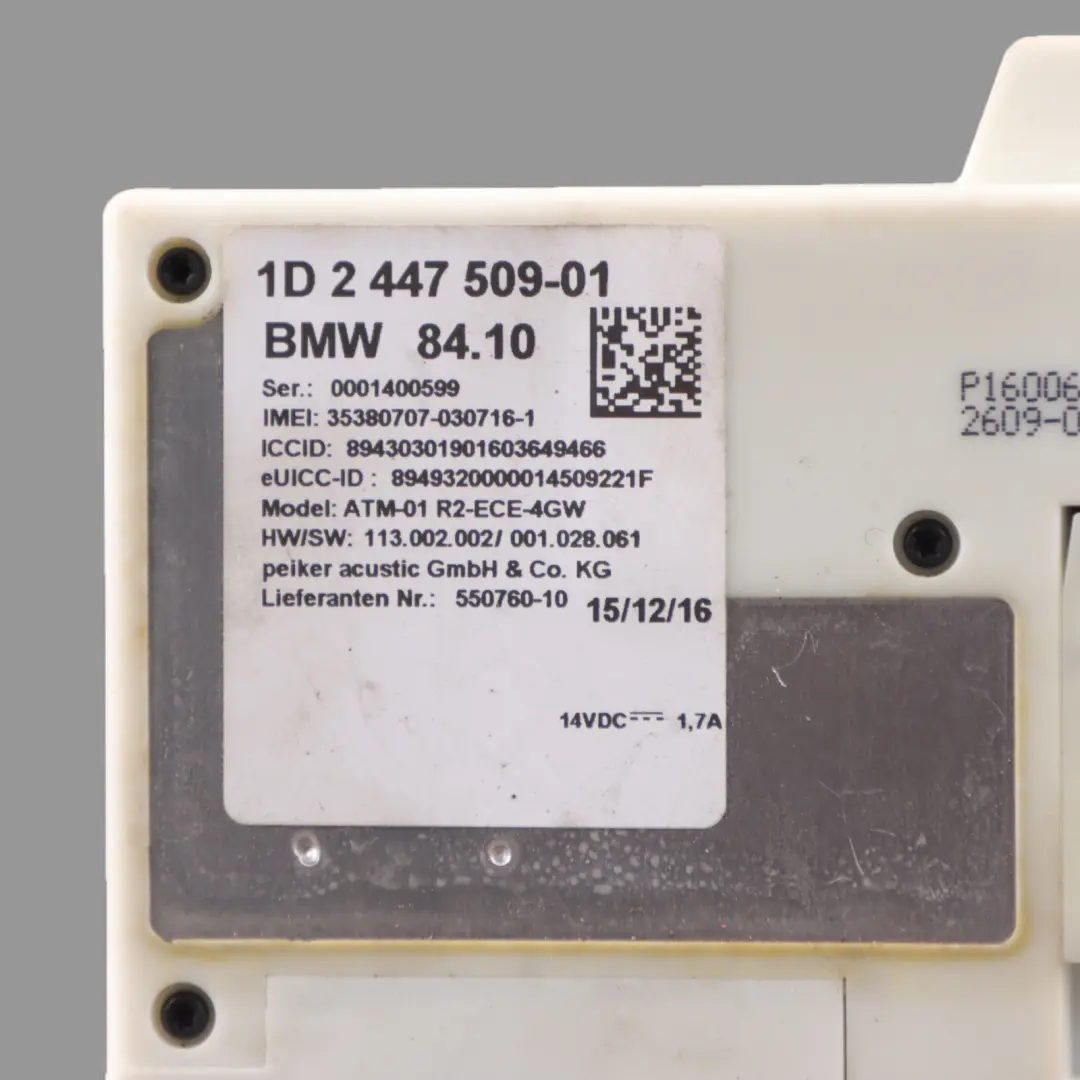 Telematics System Control Unit Module Navigation ATM ECE 4G WLAN to BMW G30 with Part number 9843935 BMW G30 Telematics System Control Unit Module Navigation ATM ECE 4G WLAN - SKU 9843935 - Part number 9843935