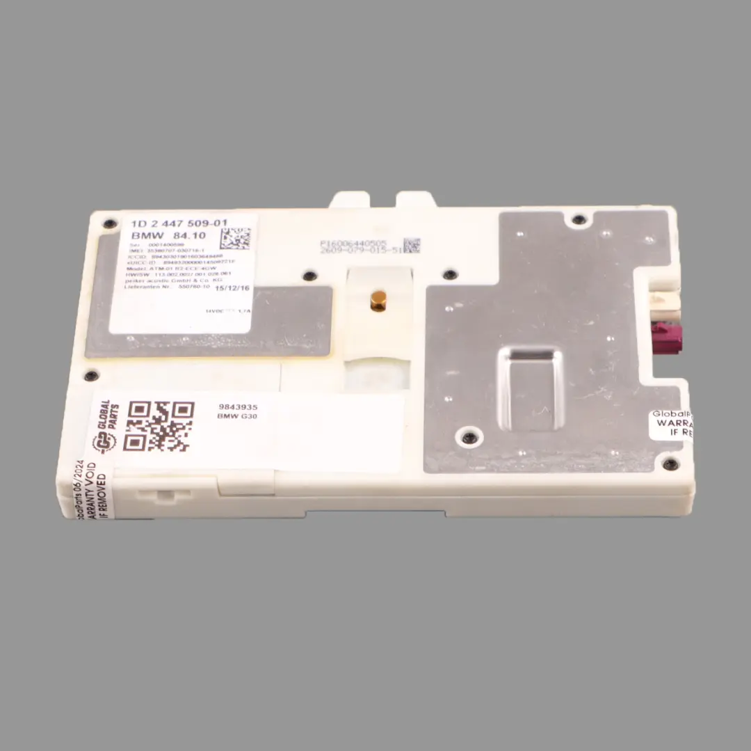 Telematics System Control Unit Module Navigation ATM ECE 4G WLAN to BMW G30 with Part number 9843935 BMW G30 Telematics System Control Unit Module Navigation ATM ECE 4G WLAN - SKU 9843935 - Part number 9843935
