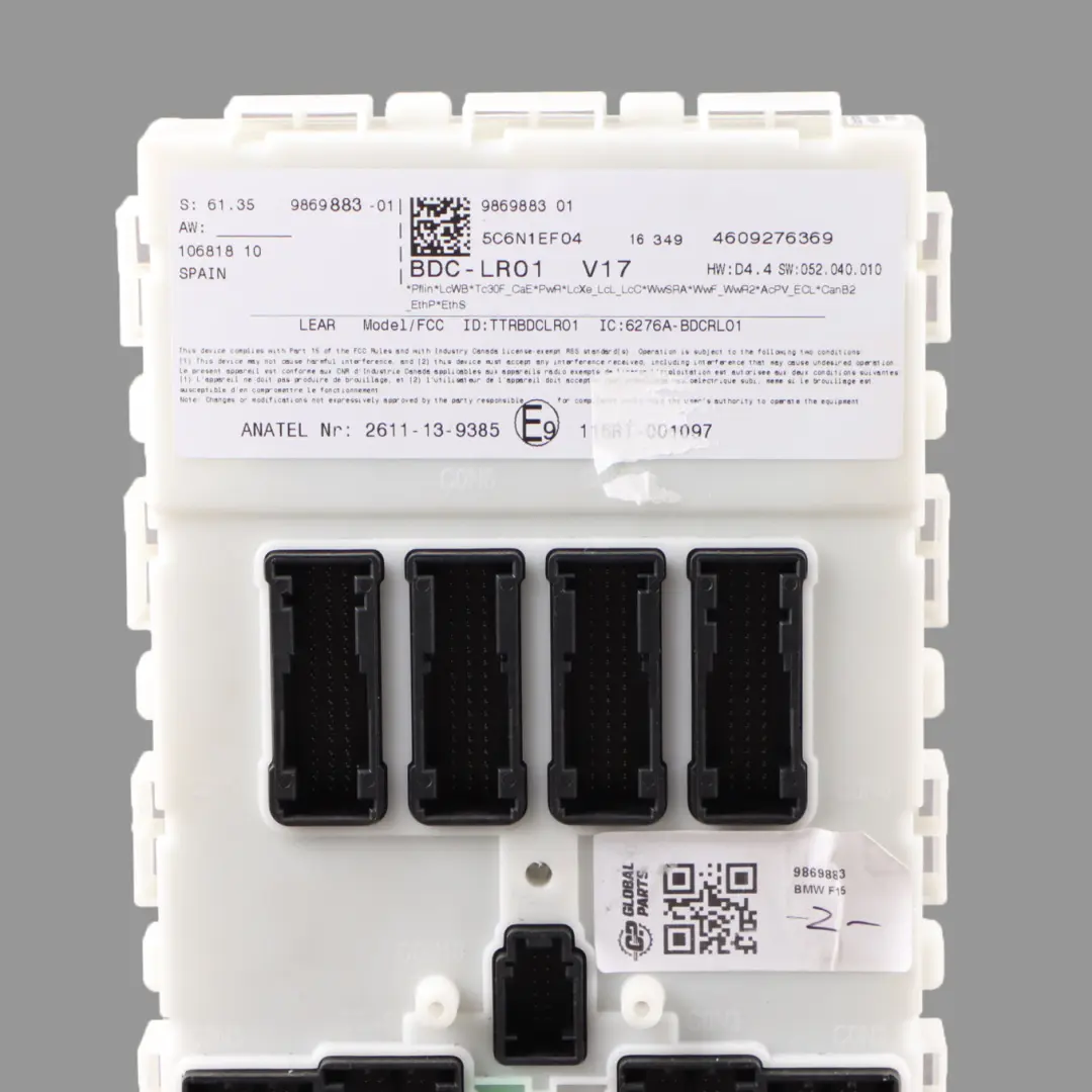 Body Control Module Domain Controller Unit BDC to BMW F15 F16 F45 F46 with Part number 9869883 BMW F15 F16 F45 F46 Body Control Module Domain Controller Unit BDC - SKU 9869883 - Part number 9869883