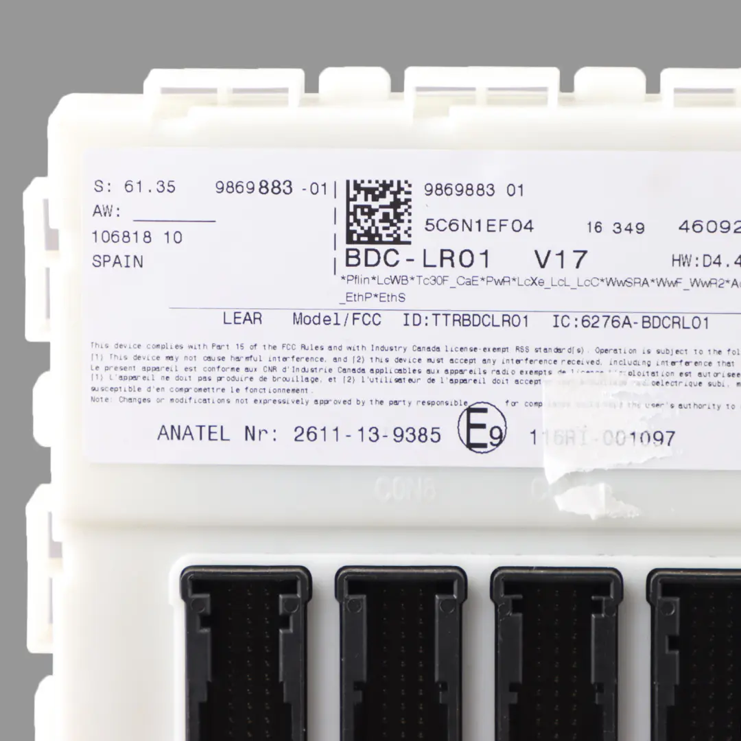 Body Control Module Domain Controller Unit BDC to BMW F15 F16 F45 F46 with Part number 9869883 BMW F15 F16 F45 F46 Body Control Module Domain Controller Unit BDC - SKU 9869883 - Part number 9869883