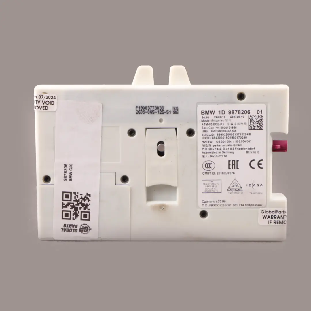 Telematic Control 1D Comunication Module Unit ECU to BMW G20 320i with Part number 9878206 BMW G20 320i Telematic Control 1D Comunication Module Unit ECU - SKU 9878206 - Part number 9878206