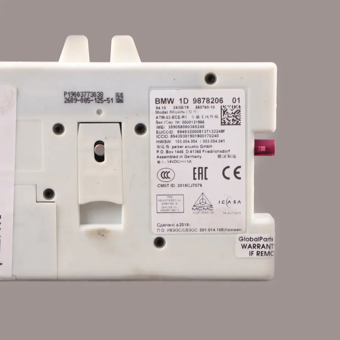 BMW G20 320i Telematic Control 1D Comunication Module Unit ECU - SKU 9878206 - Part number 9878206