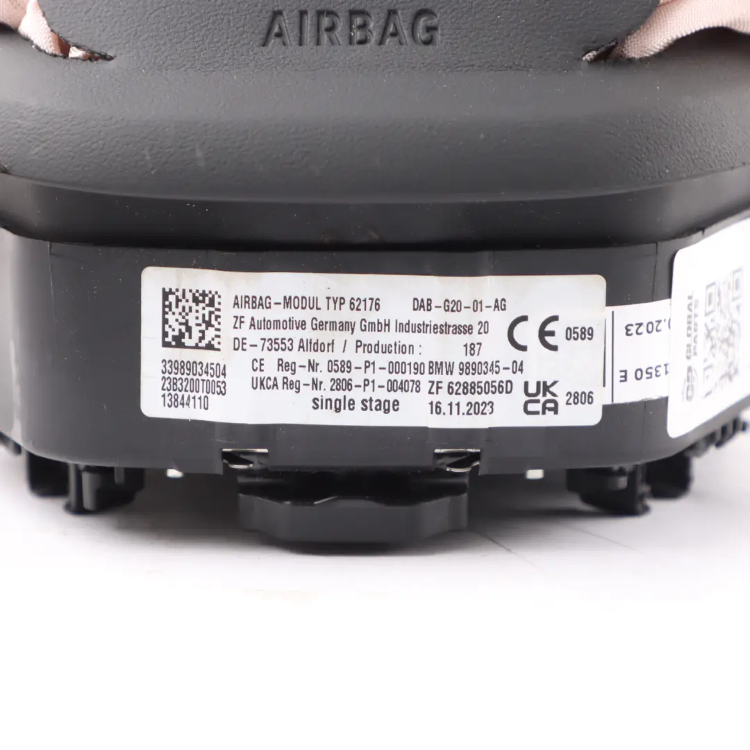 BMW i4 G26 Gran Coupe Steering Wheel Air Module Leather Black - SKU 9890345-2 - Part number 9890345