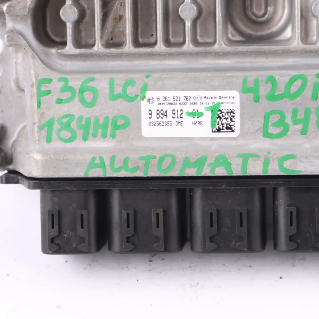 Control Unit ECU Kit DME FEM Key Automatic to BMW F36 LCI 420i B48 Engine with Part number 9894912 BMW F36 LCI 420i B48 Engine Control Unit ECU Kit DME FEM Key Automatic - SKU 9894912-1 - Part number 9894912