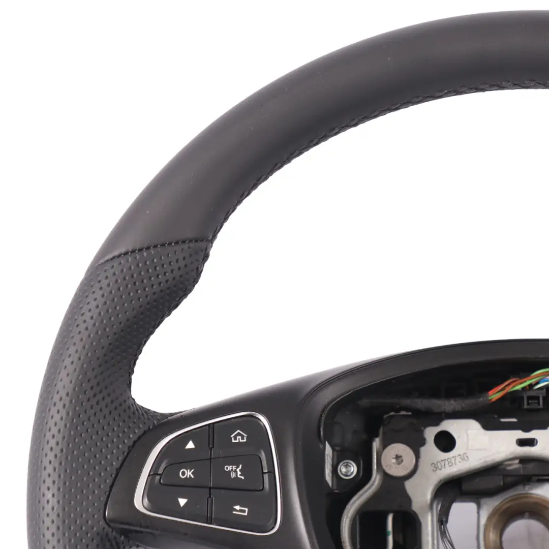 Mercedes W205 Volante NUOVO in Pelle Nera Multifunzione - SKU A0004604903-1 - Numero di parte A0004604903