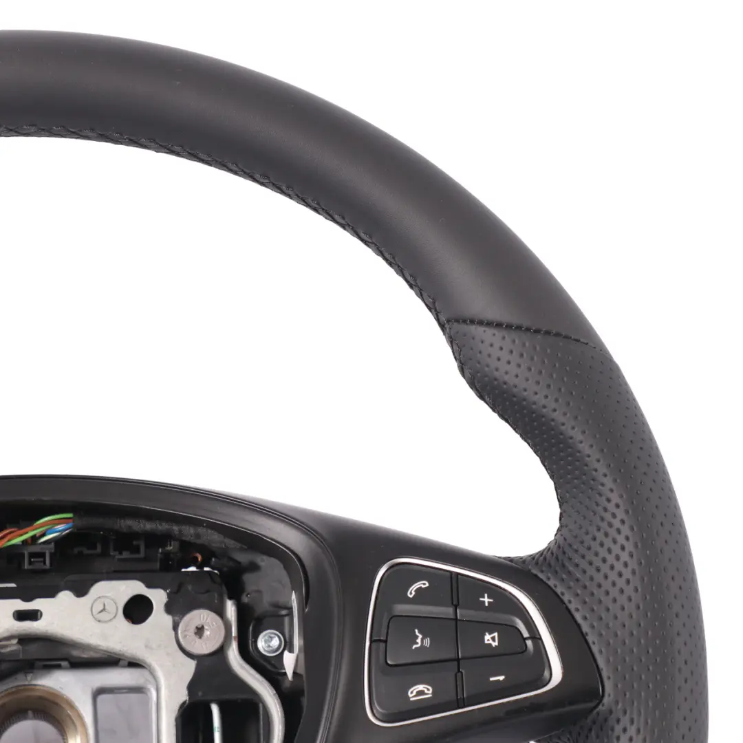 Mercedes W205 Volante NUOVO in Pelle Nera Multifunzione - SKU A0004604903-1 - Numero di parte A0004604903