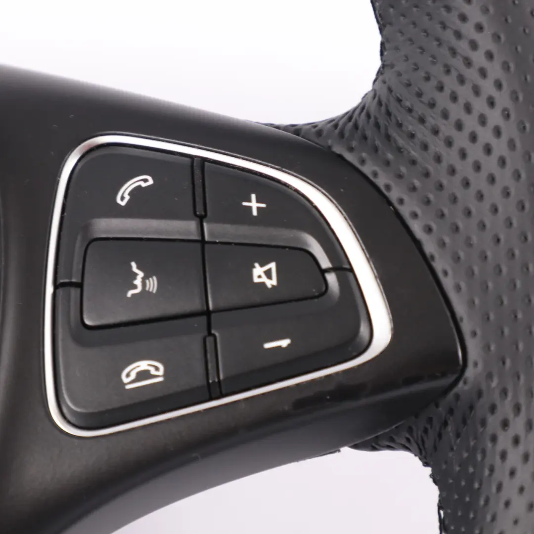 Mercedes W205 Volante NUOVO in Pelle Nera Multifunzione - SKU A0004604903-1 - Numero di parte A0004604903