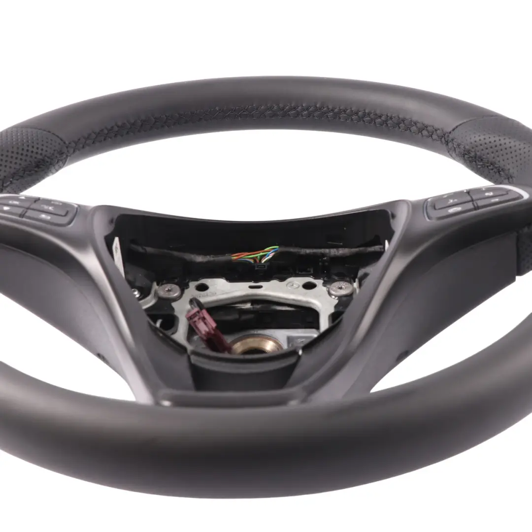 Mercedes W205 Volante NUOVO in Pelle Nera Multifunzione - SKU A0004604903-1 - Numero di parte A0004604903