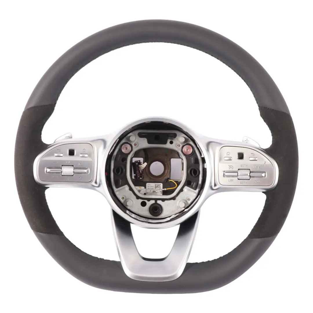Steering Wheel Mercedes W177 W205 W247 NEW Black Leather Alcantara Paddle Shift to with Part number A0004609313 Steering Wheel Mercedes W177 W205 W247 NEW Black Leather Alcantara Paddle Shift - SKU A0004609313-1 - Part number A0004609313