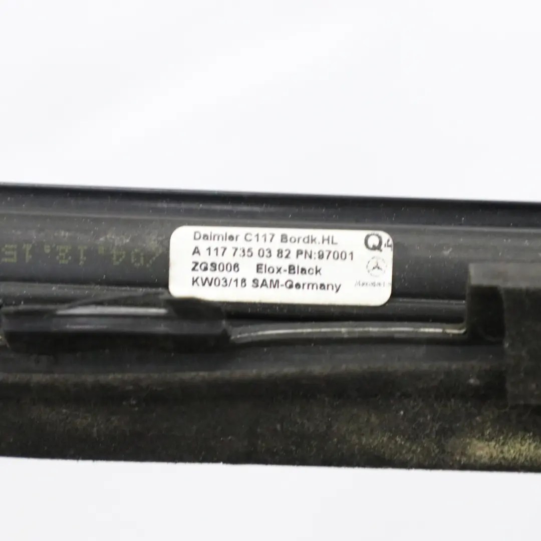 Window Outside Trim Bar Strip Rear Door Left N/S to Mercedes CLA C117 with Part number A1177350382 Mercedes CLA C117 Window Outside Trim Bar Strip Rear Door Left N/S - SKU A1177350382 - Part number A1177350382