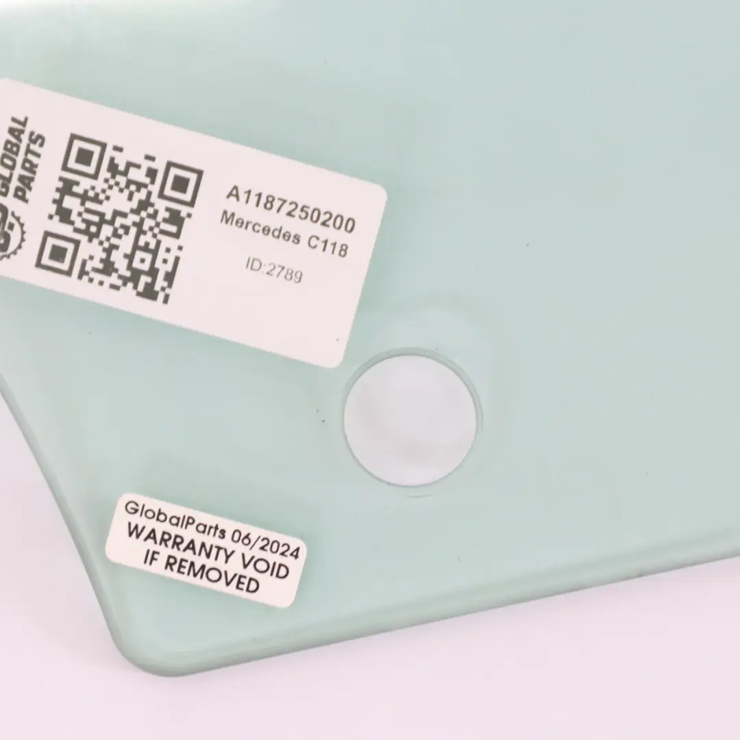 Vetro Porta Anteriore Destra Vetri AS2 per Mercedes C118 con numero di parte A1187250200 Mercedes C118 Vetro Porta Anteriore Destra Vetri AS2 - SKU A1187250200 - Numero di parte A1187250200