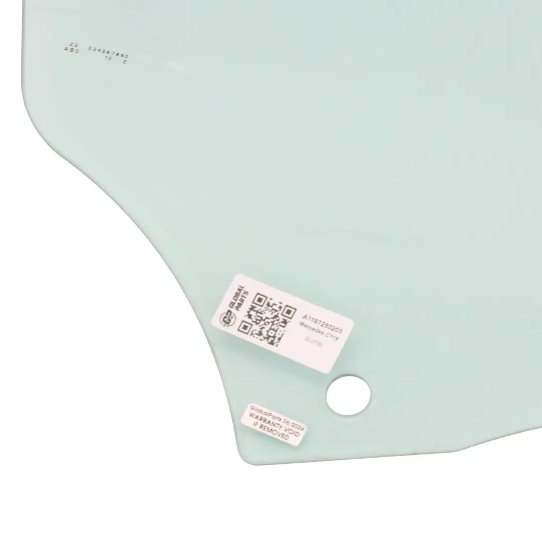 Vetro Porta Anteriore Destra Vetri AS2 per Mercedes C118 con numero di parte A1187250200 Mercedes C118 Vetro Porta Anteriore Destra Vetri AS2 - SKU A1187250200 - Numero di parte A1187250200