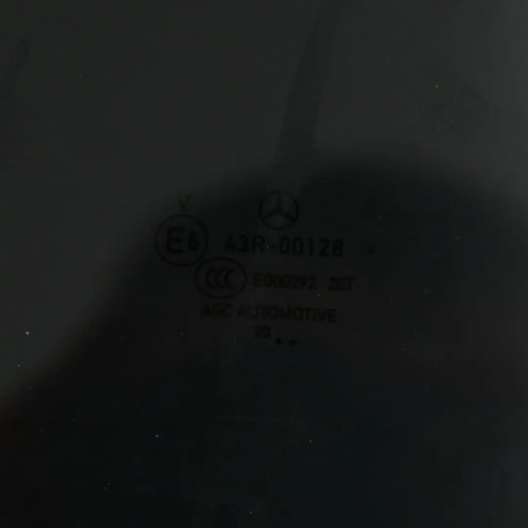 Window Glass Rear Right O/S Side Black AS3 to Mercedes C118 with Part number A1187350400 Mercedes C118 Window Glass Rear Right O/S Side Black AS3 - SKU A1187350400 - Part number A1187350400
