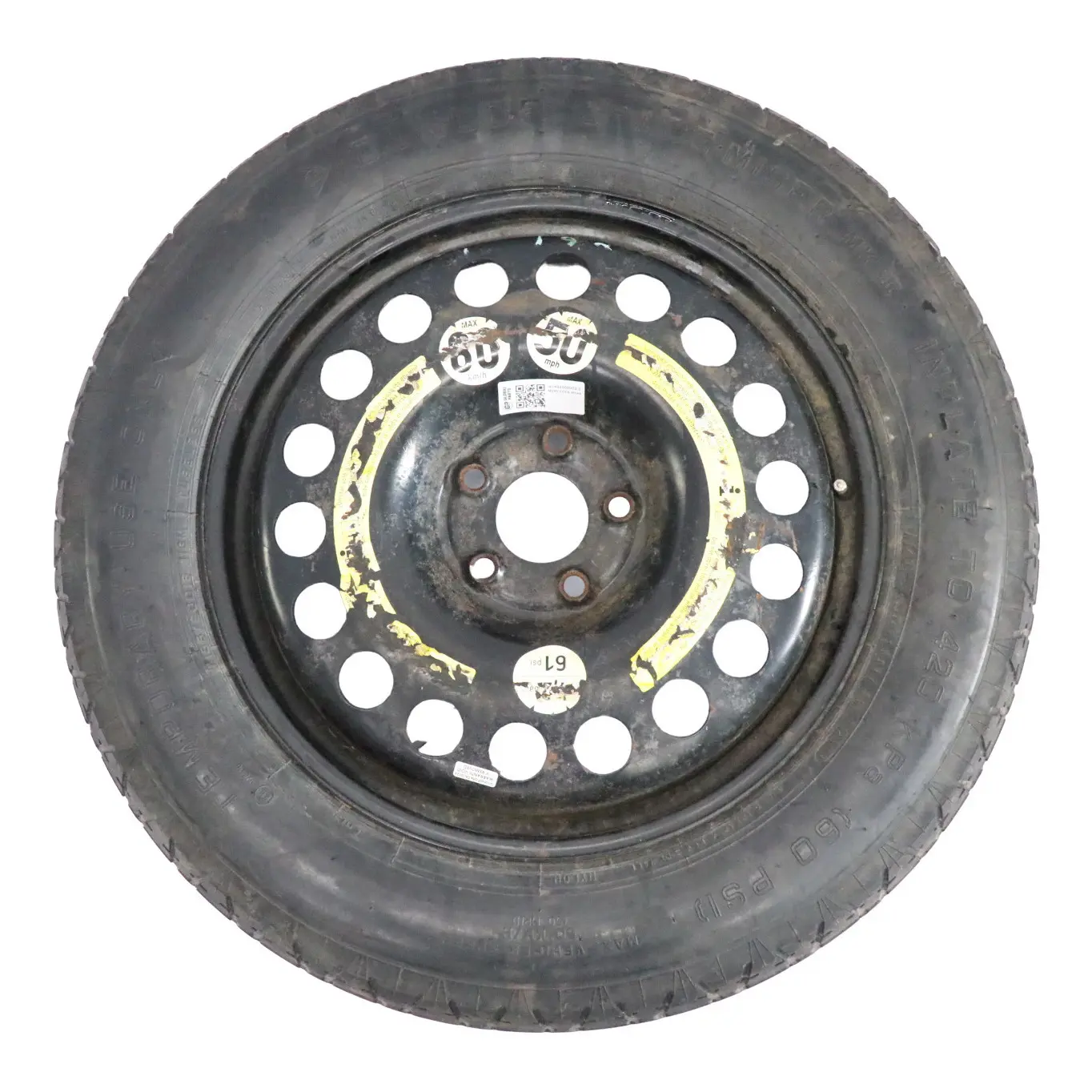 Mercedes W164 W166 Ruota scorta acciaio 18" 4J Pneumatico R18 155/90 A1644000002