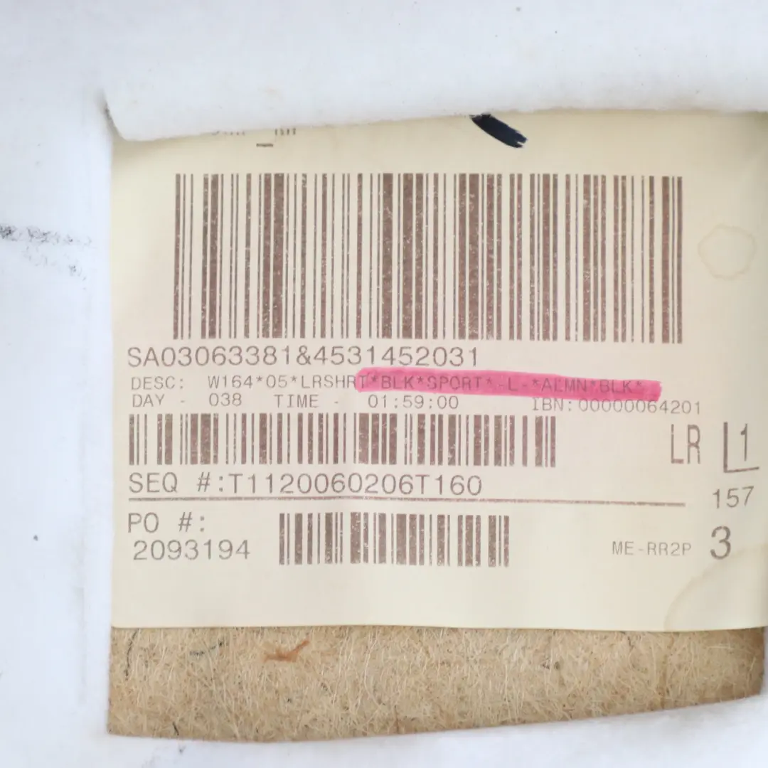 Door Card Panel Trim Cover Rear Left N/S Black to Mercedes ML W164 with Part number A1647301370 Mercedes ML W164 Door Card Panel Trim Cover Rear Left N/S Black - SKU A1647301370-1 - Part number A1647301370