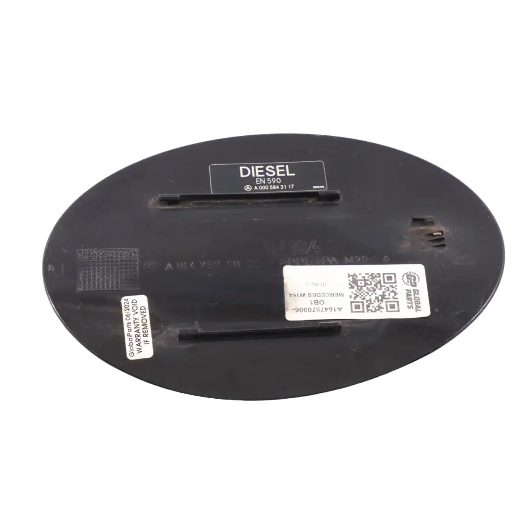 Mercedes W164 Tapa tapón depósito combustible Negro Obsidiana 197 - SKU A1647570006-OB1 - Número de pieza A1647570006