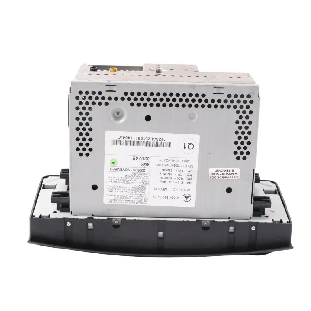 Audio 20 Stereo Radio CD Head Unit Player to Mercedes ML W164 with Part number A1648209289 Mercedes ML W164 Audio 20 Stereo Radio CD Head Unit Player - SKU A1648209289-1 - Part number A1648209289