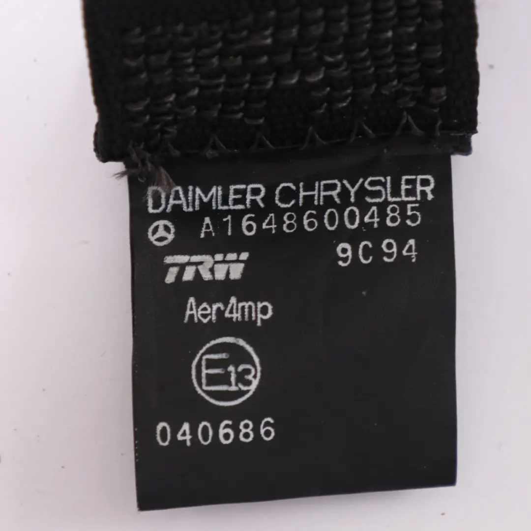 Cintura di sicurezza posteriore destra superiore Nero per Mercedes W164 con numero di parte A1648600485 Mercedes W164 Cintura di sicurezza posteriore destra superiore Nero - SKU A1648600485-2 - Numero di parte A1648600485