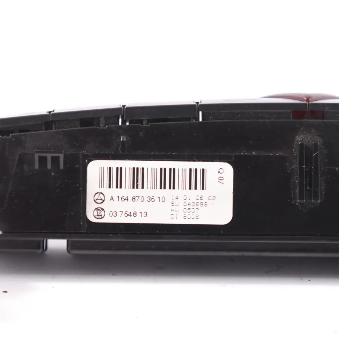 Interruttore Pulsante controllo sedile riscaldato per Mercedes ML W164 con numero di parte A1648703510 Mercedes ML W164 Interruttore Pulsante controllo sedile riscaldato - SKU A1648703510 - Numero di parte A1648703510