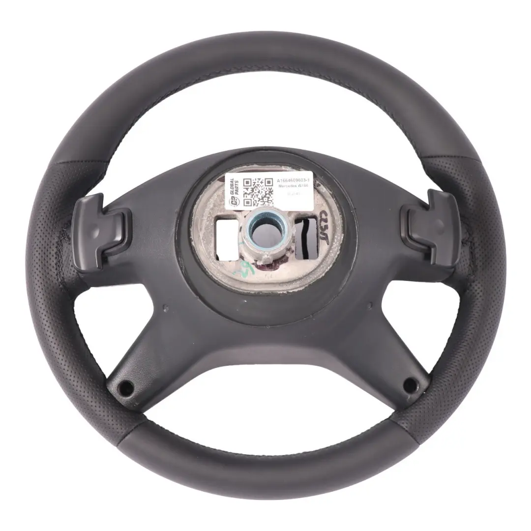 Kierownica NOWA Czarna Skóra Multifunkcja Łopatki do Mercedes W166 o numerze A1664609603 Mercedes W166 Kierownica NOWA Czarna Skóra Multifunkcja Łopatki - SKU A1664609603-1 - Numer Części A1664609603