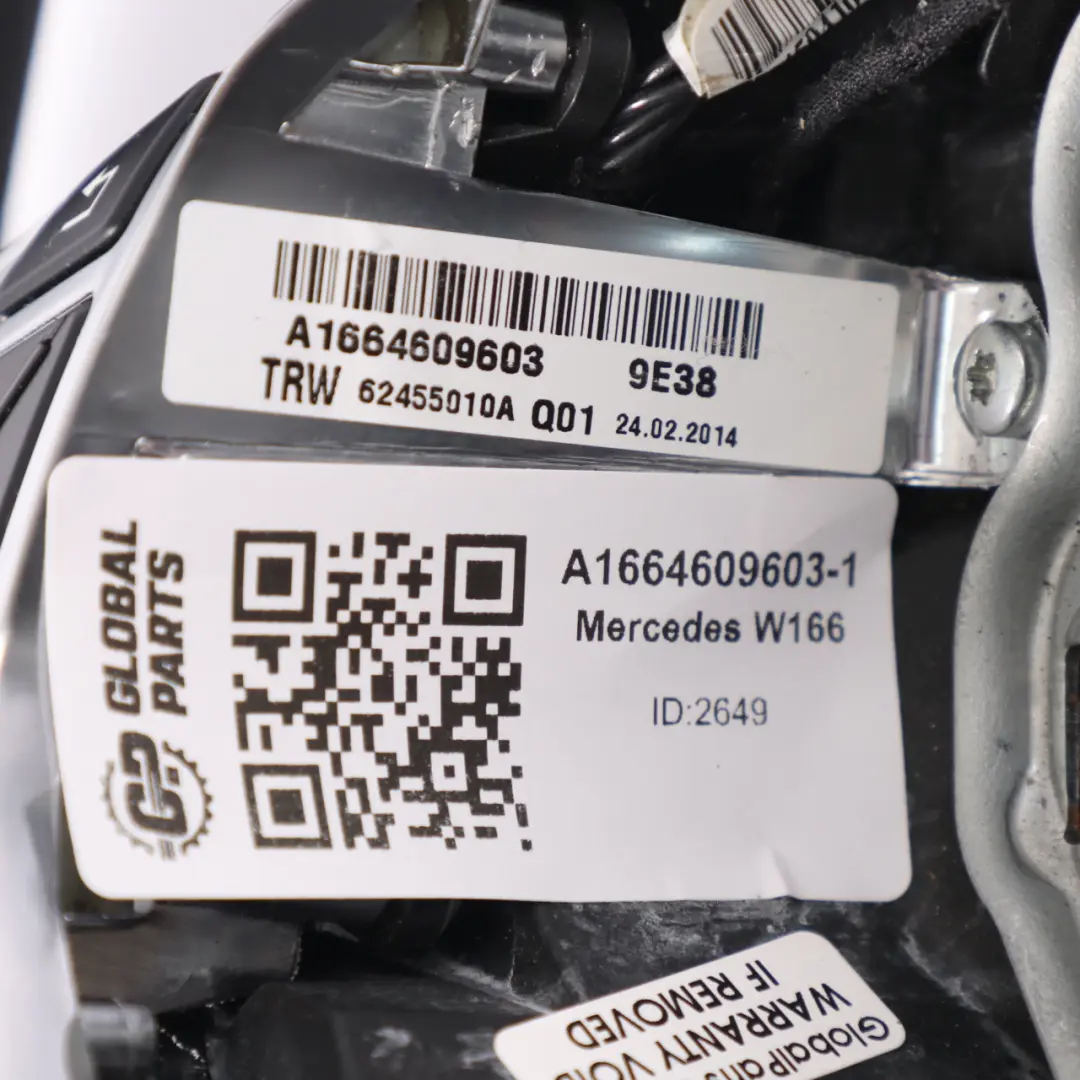 Mercedes ML W166 Volant Direction NEUF Cuir Noir Avec - SKU A1664609603-1 - Numéro de pièce A1664609603