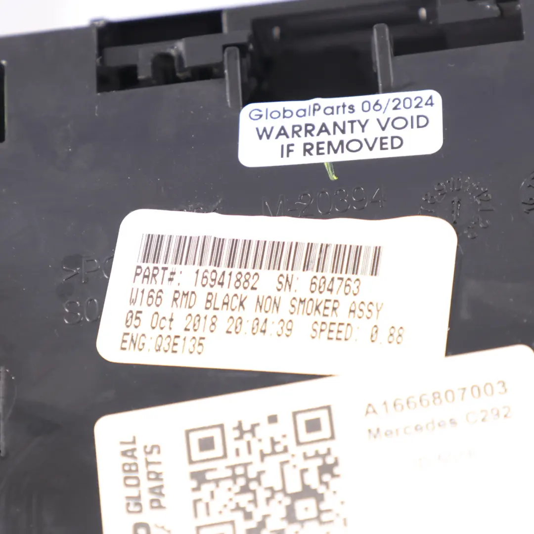 Centre Console Storage Air Vent Trim Cover to Mercedes GLE C292 Rear with Part number A1666807003 Mercedes GLE C292 Rear Centre Console Storage Air Vent Trim Cover - SKU A1666807003 - Part number A1666807003